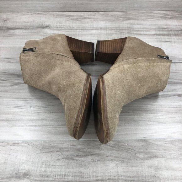 Madewell Booties Women's 9 The Billie Boot Tan Suede Zip Ankle Boot - Picture 7 of 10